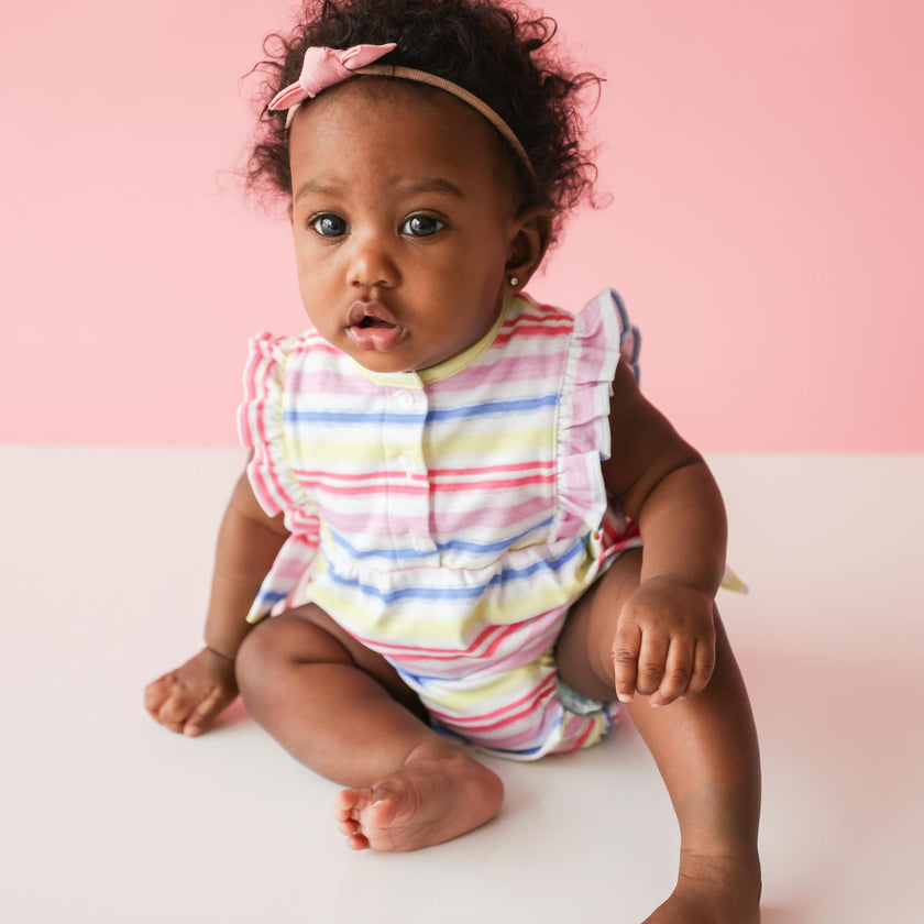 Rainbow Stripe Side Tie Bubble