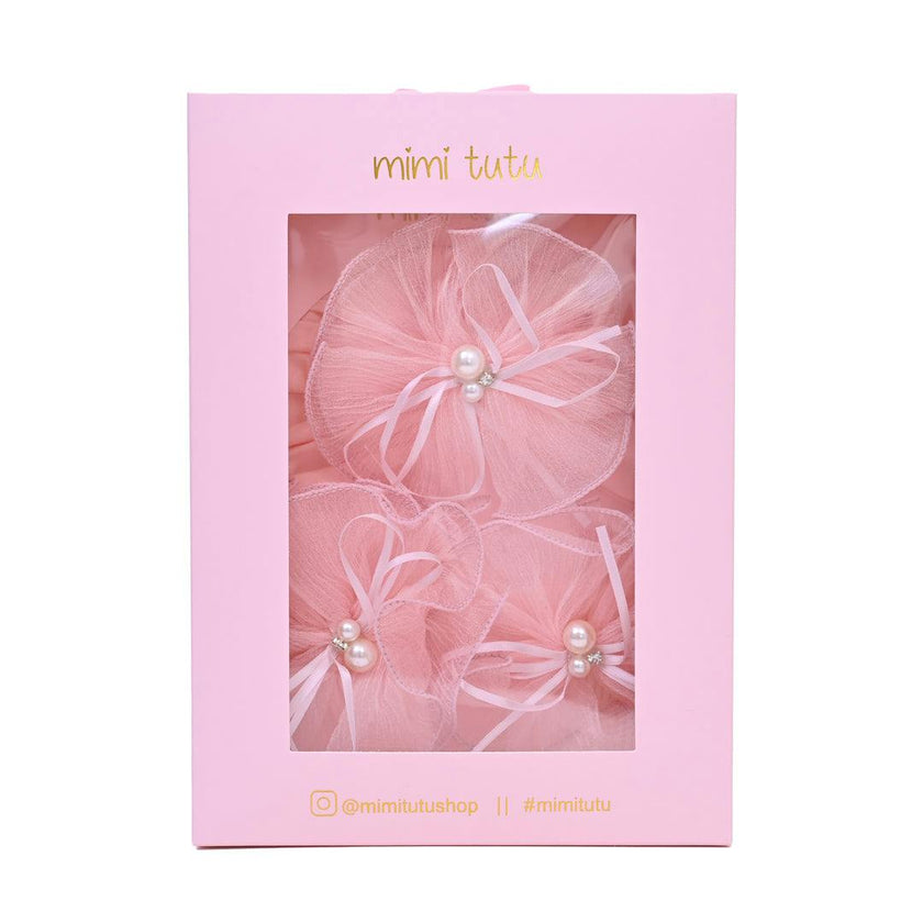 Pink Pearl Flower Ribbon Gift Set