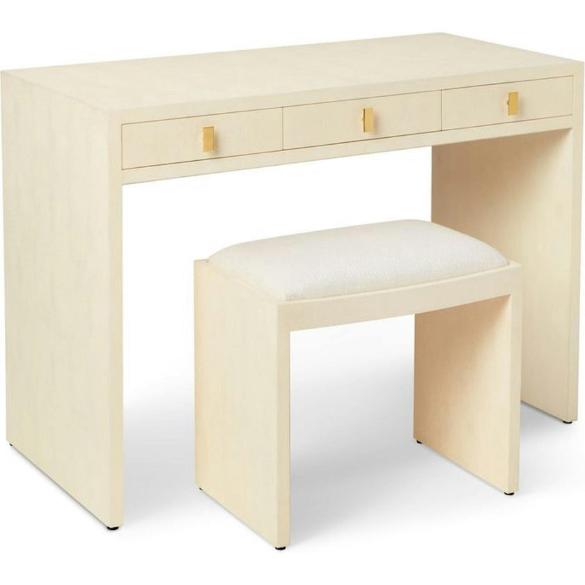 Shagreen Vanity Table and Stool Set