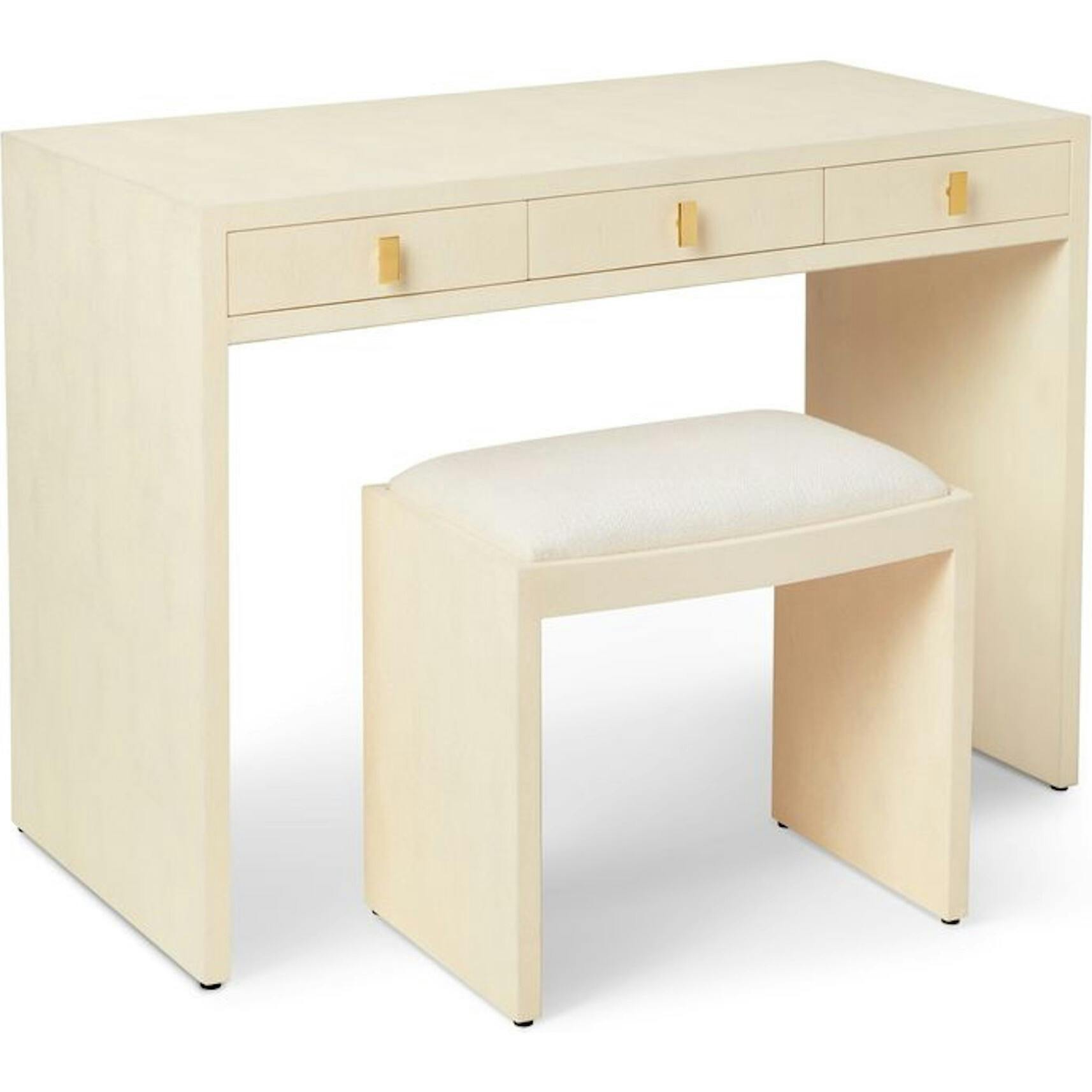 Shagreen Vanity Table and Stool Set