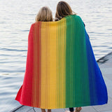 Custom Personalized Holiday | Stripes Sustainable Knit Throw Blanket - Pride for All