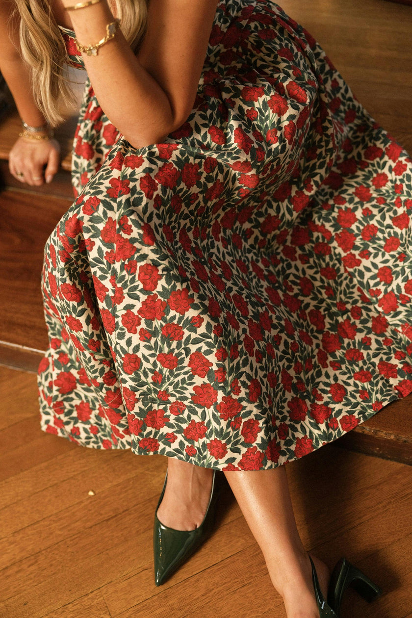 Edith Dress in Red Roses