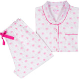 Women's Pink Palm Tree Long PJ Set