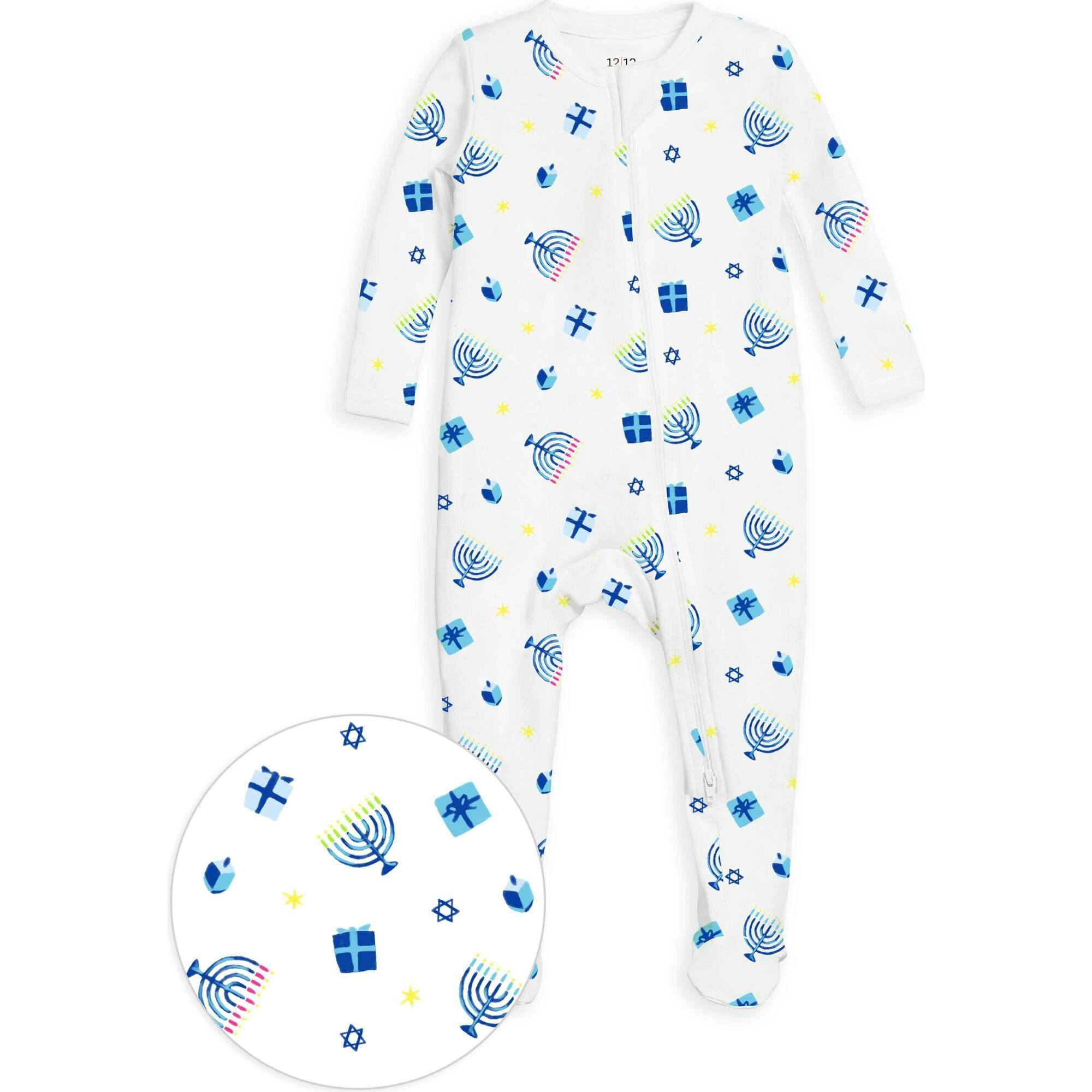 The Organic Zipper Footie [Happy Hanukkah]