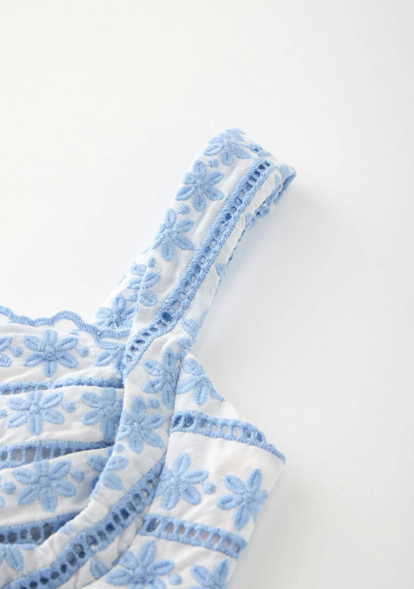 Odessa Frill Embroidered Top