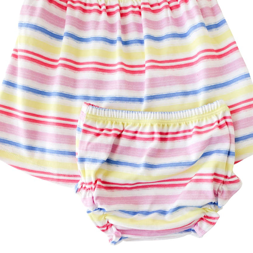 Rainbow Stripe Smocked Tank Dress