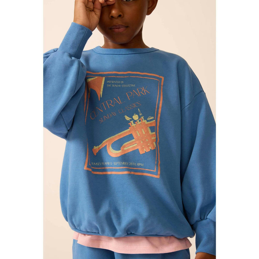 Organic Weekend Sweatshirt in Blue Note