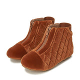 Nicole Quilted Velvet Zipped Ankle Boots