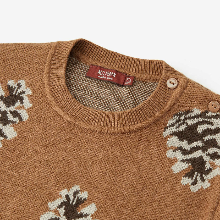 Pinecone & Knitted Birdseye Jacquard Sweater