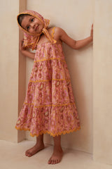 Samaira Tiered Dress Pastel Pink
