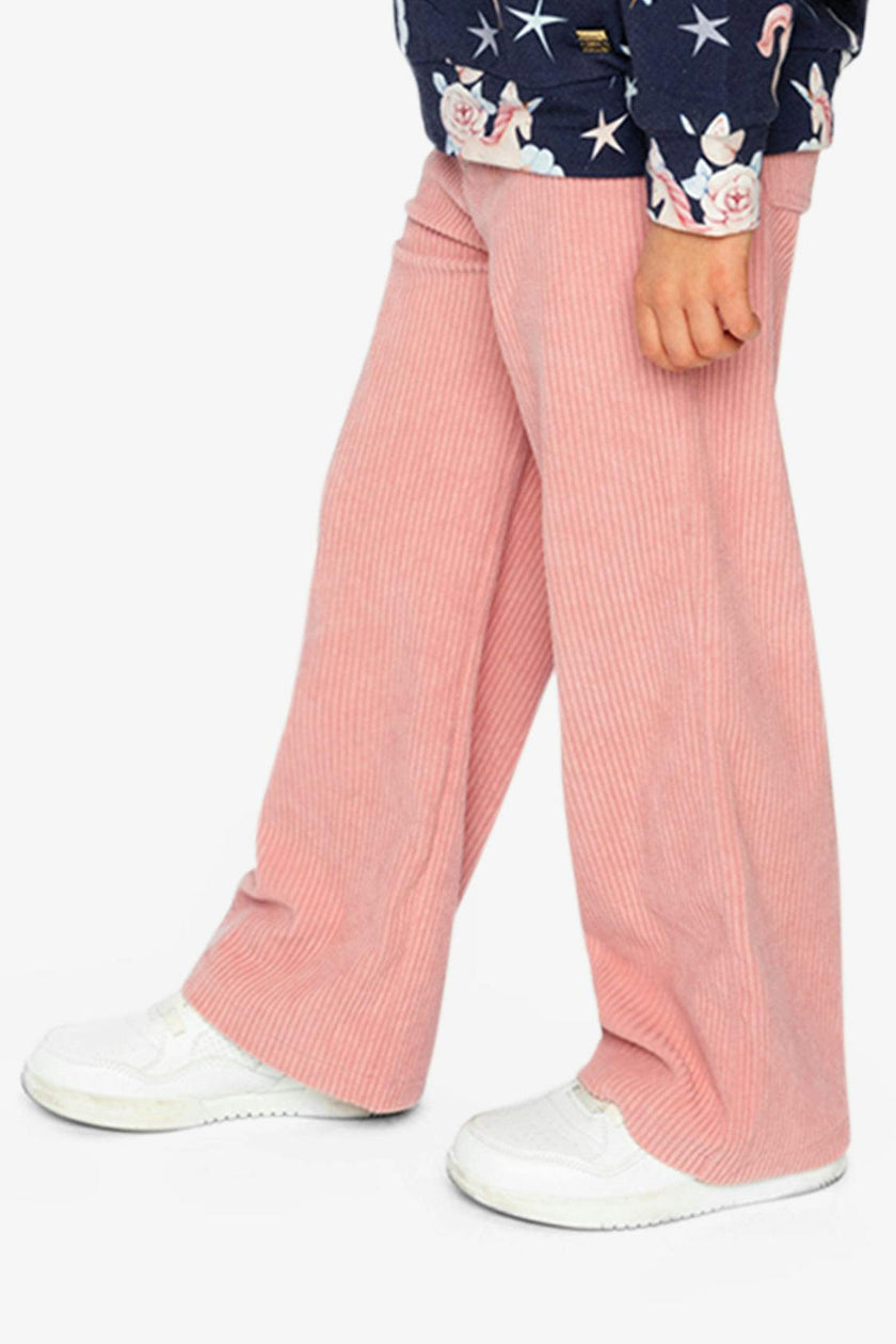Stretch Corduroy Wide Leg Pants Pink