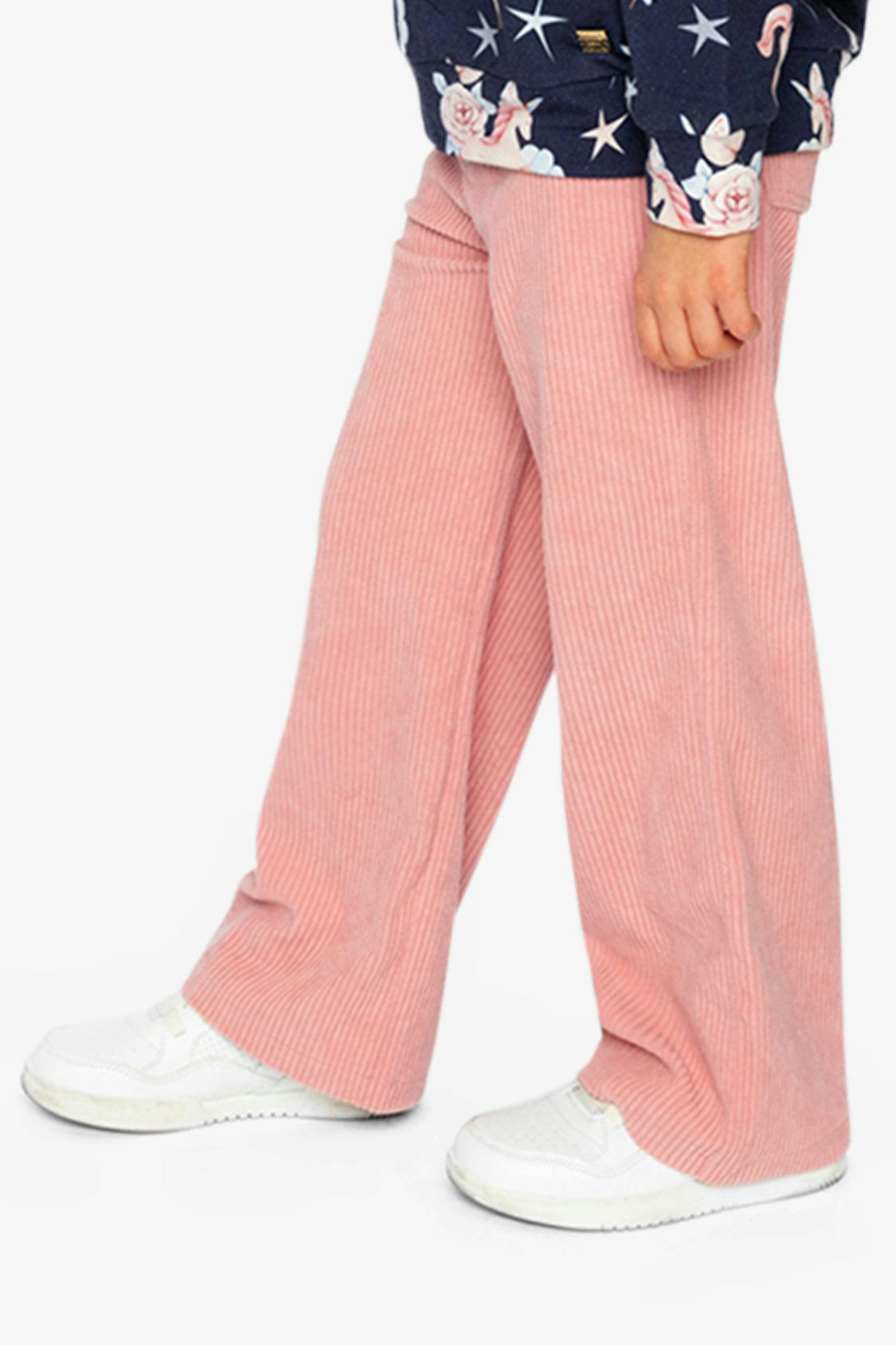 Stretch Corduroy Wide Leg Pants Pink