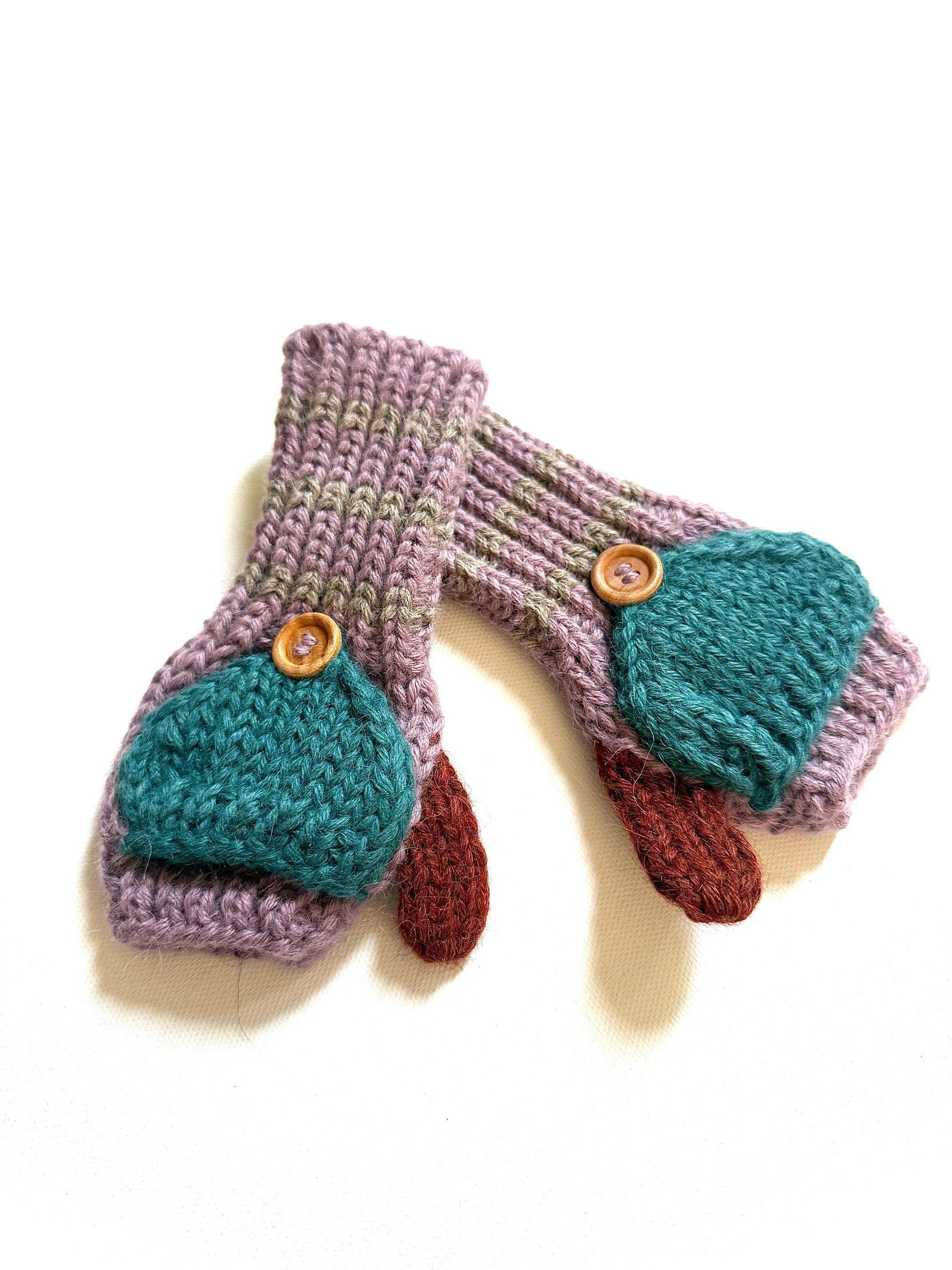 Kids Fingerless Fold-Over Mittens