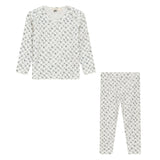 Printed Ribbed Elastic Waist Top and Pants Two Piece Set
