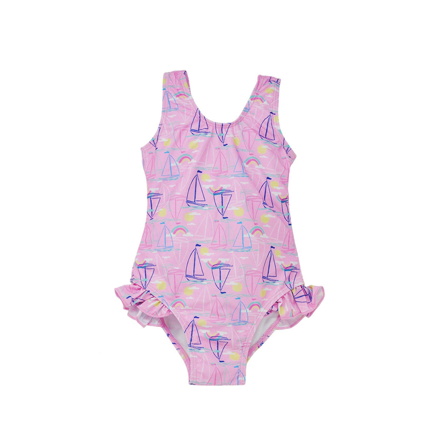UPF 50+ Delaney Hip Ruffle Swimsuit