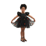 Black Elysande Cherry Tulle Dress