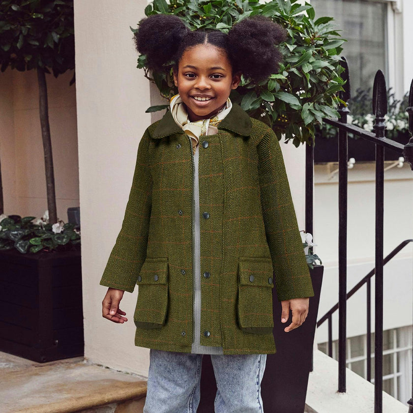 Lyall Greenbelt Tweed Coat - Olive