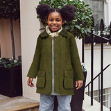 Lyall Greenbelt Tweed Coat - Olive