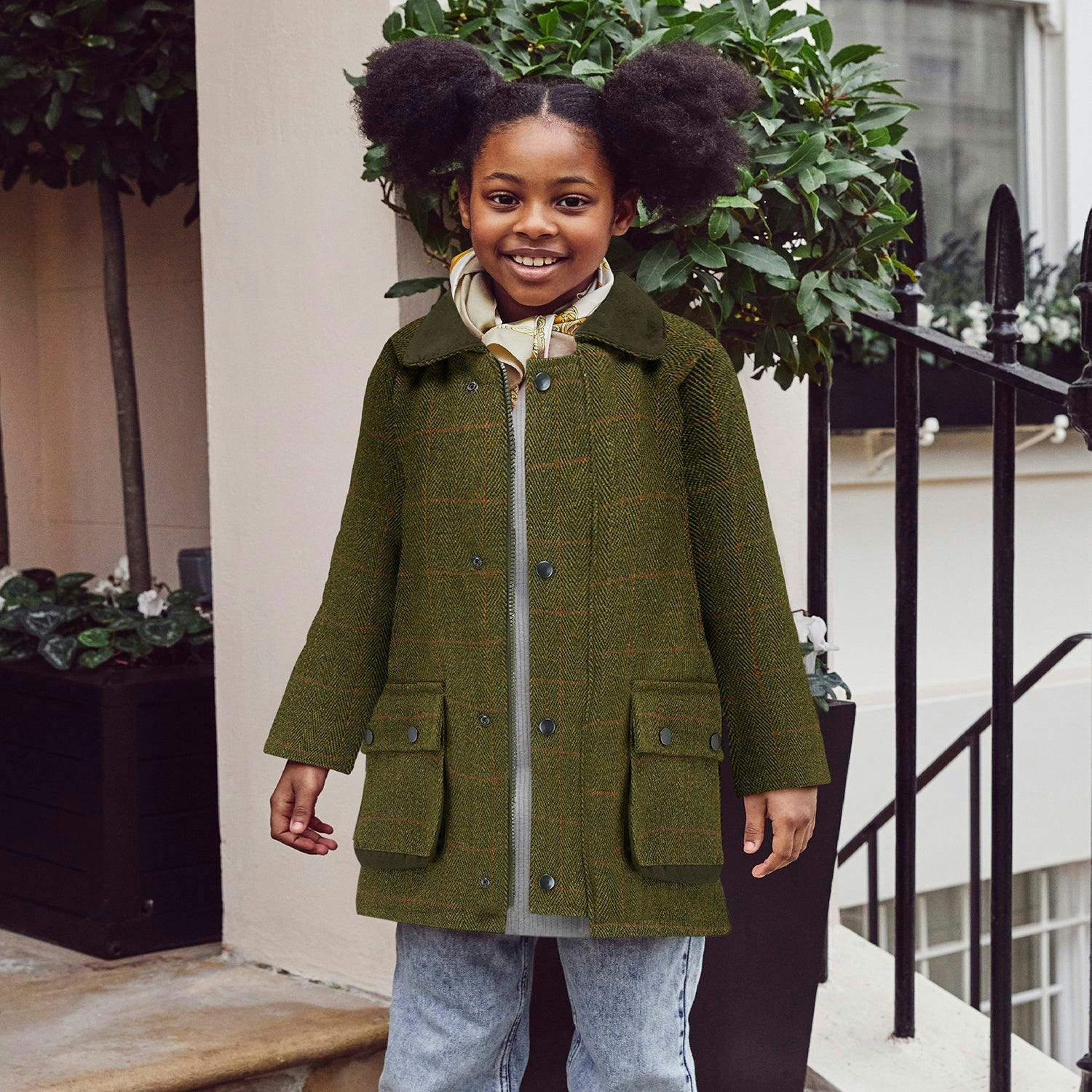 Lyall Greenbelt Tweed Coat - Olive