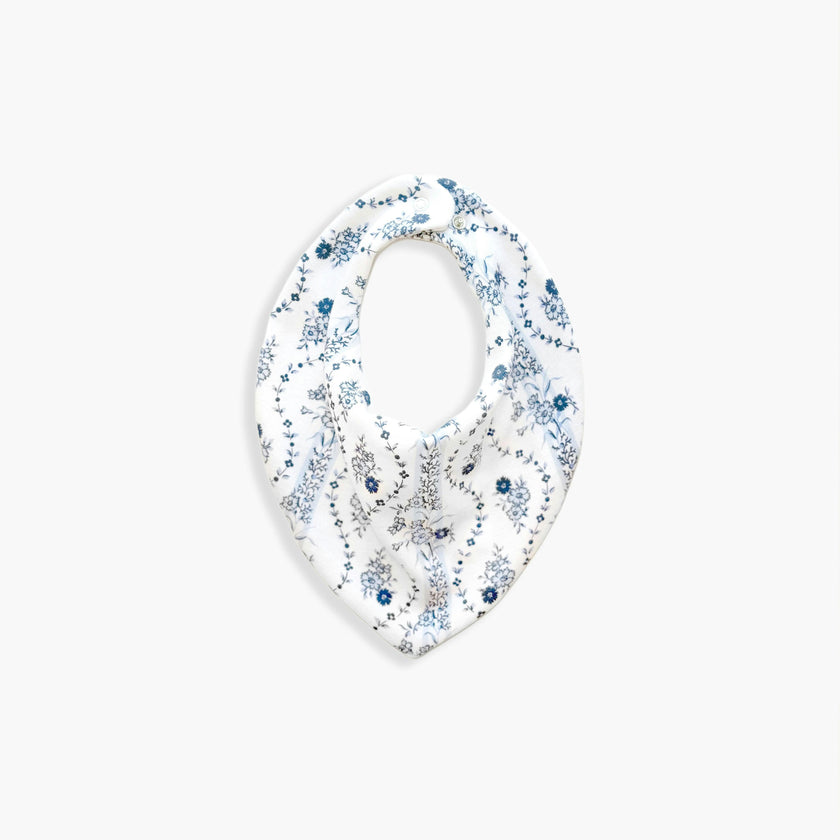 The Bandana Bib - Blue Vine Stripe