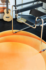 Orange Modern Abstract Wavy Area Rug by Juan Marquez
