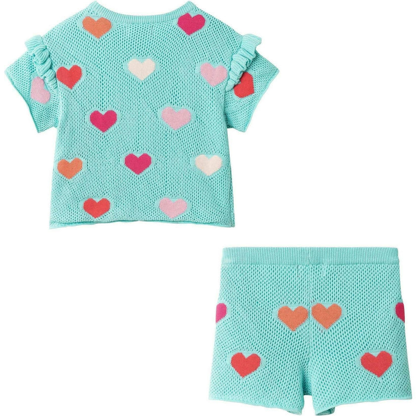 Girls Heart Crochet Set | Aqua Hearts