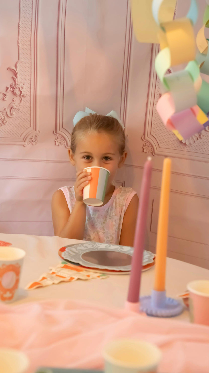 Princess Party Cups - Stripes and Mirrors (x12)