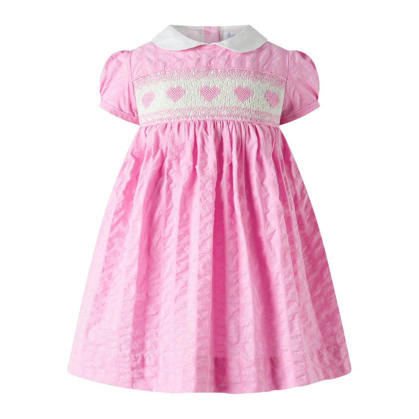 Seersucker Heart Smocked Dress and Bloomers