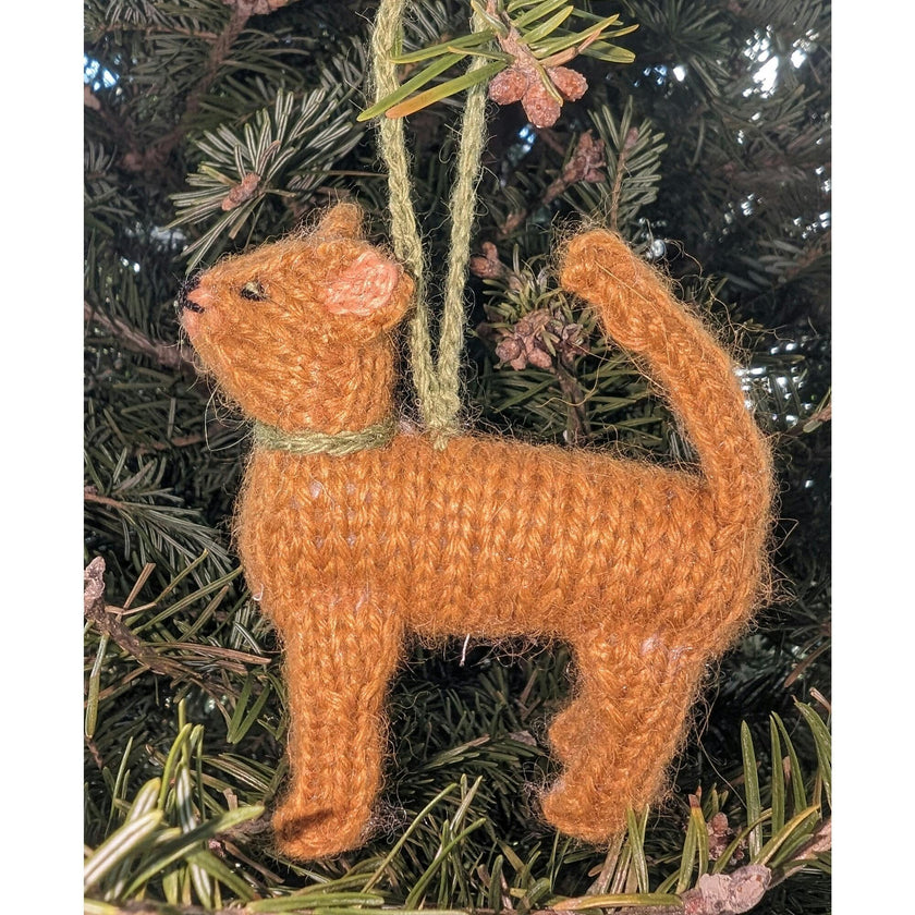 Abyssinian Cat Hand Knit Christmas Ornament