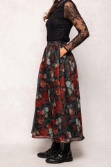 Vanessa Skirt in Midnight Roses
