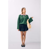 women's cotton sweater - emerald hearts