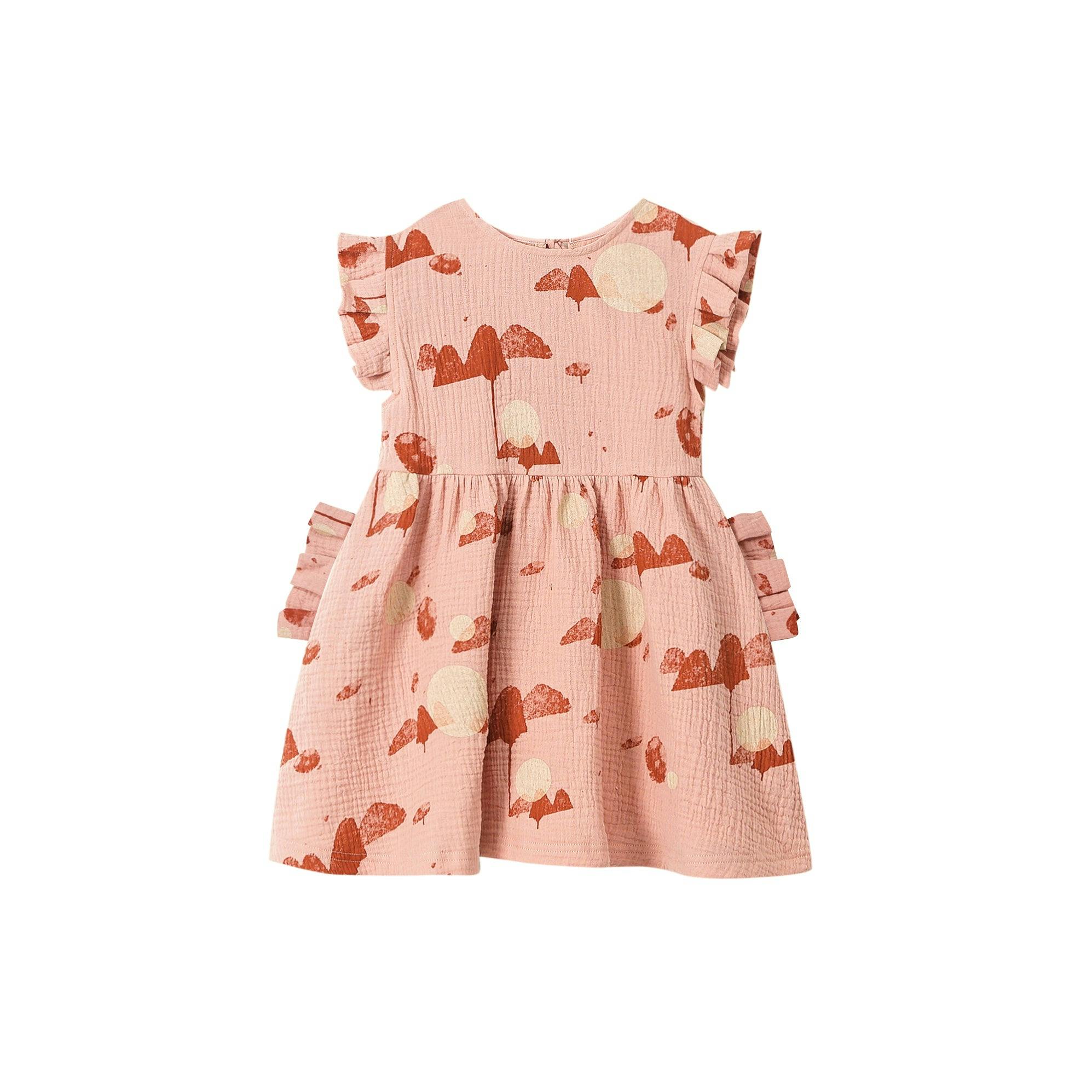 Girls Fit-N-Flare Box Pleats Sleeve Pocket Dress