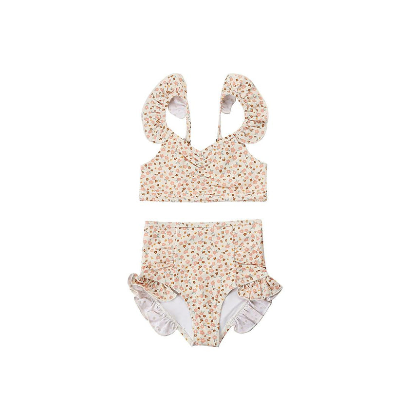 Ruffle 2 Piece Bikini | UPF + Recycled - Sunset Meadow