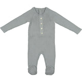 Button Knit Long Sleeve Footie