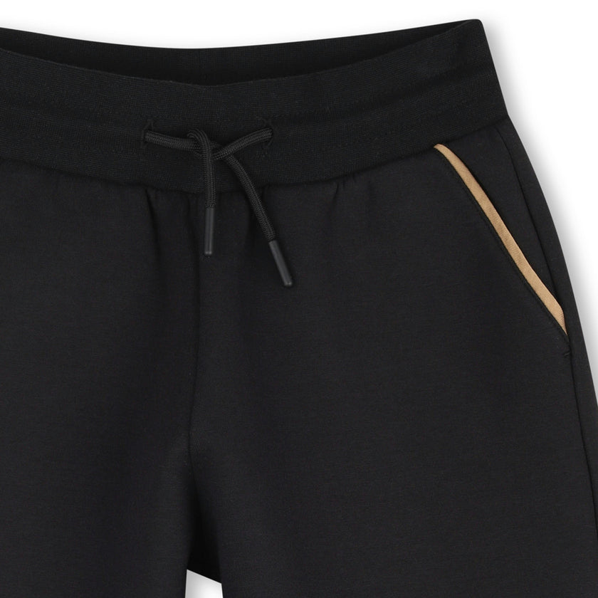 Black Contrast Trim Shorts