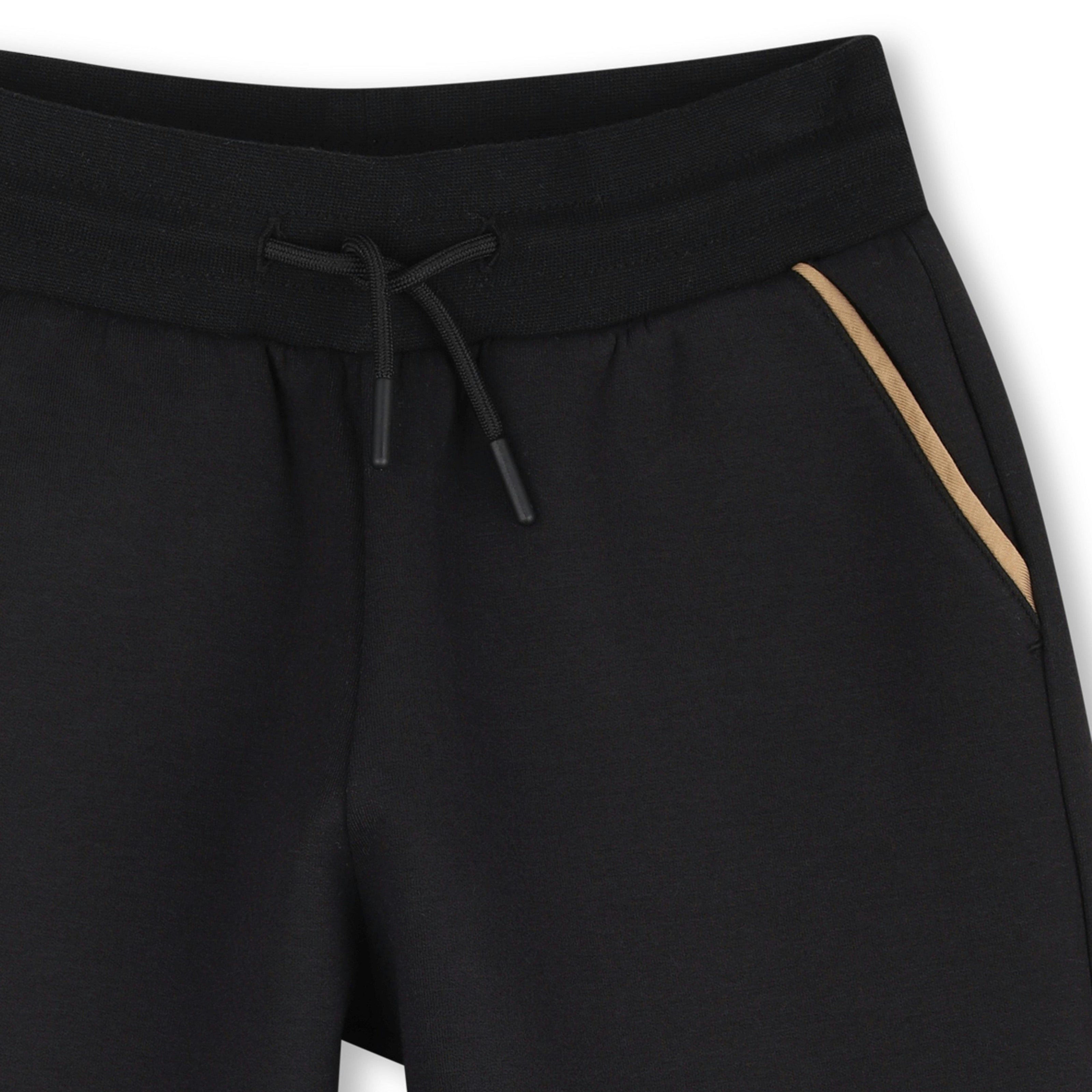 Black Contrast Trim Shorts