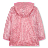 Transparent waxed jacket decorated with sequins
