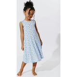 Milk & Cookies Blue Bamboo Girls' Sleeveless Dress