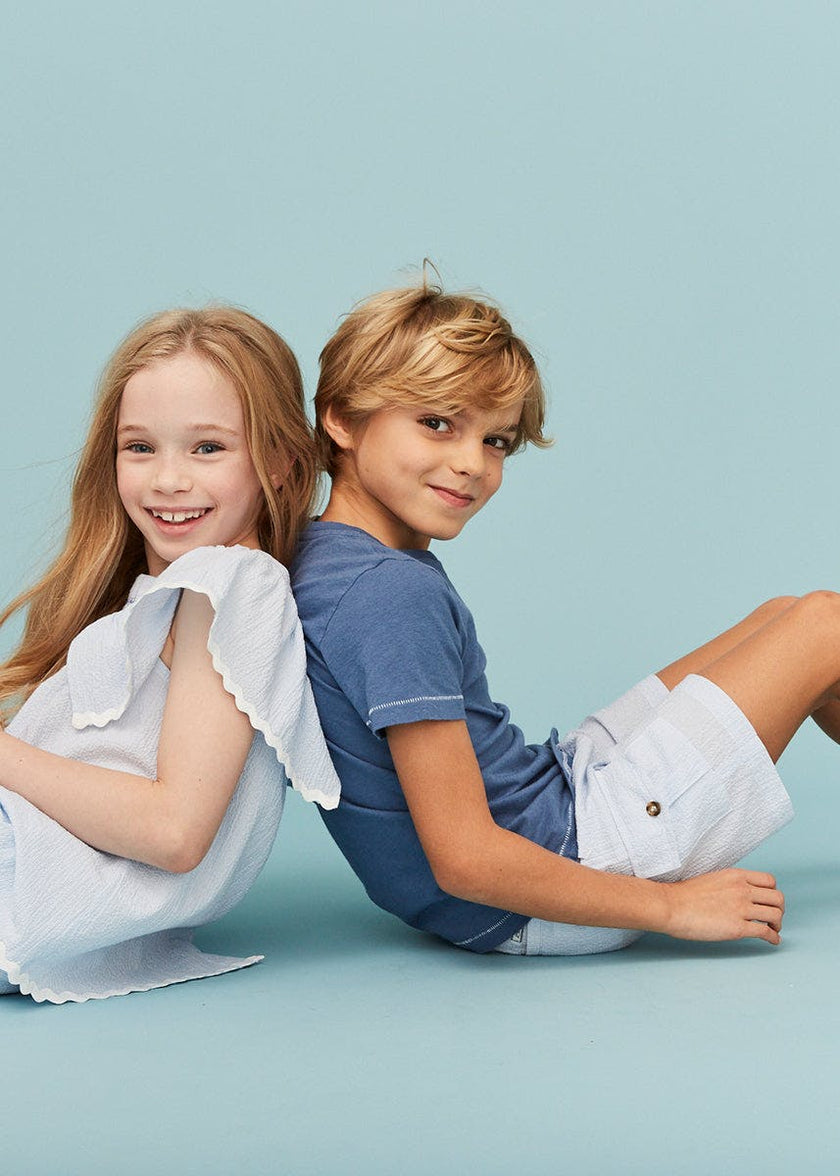 Seersucker Cargo Shorts