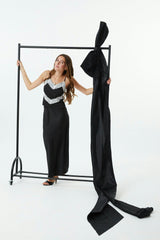 Joey Black Satin Maxi Skirt