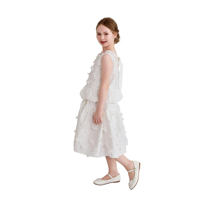 White Lucienne Quilted Skirt Set