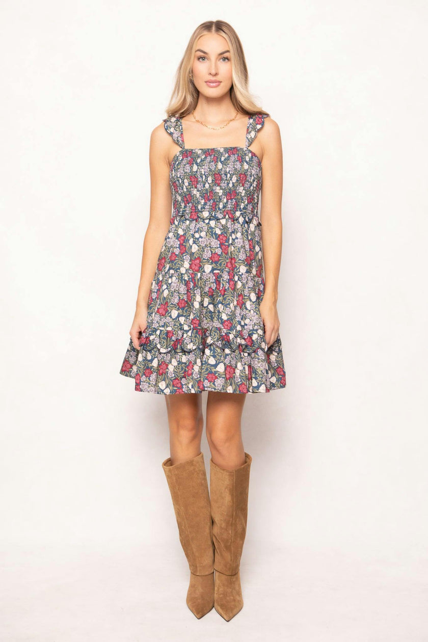 Blossom Dress in Navy Meadow