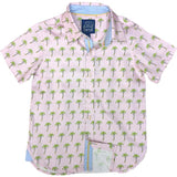 Pink Palms Shirt in Short Sleeves