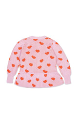 Love Hearts Peplum Cardigan | Bubble Gum