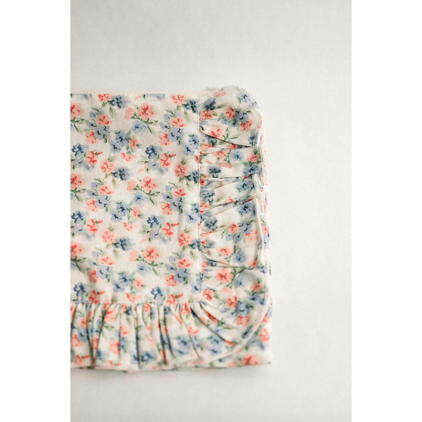 April Posies Timeless Floral Ruffle Zipper Pouch