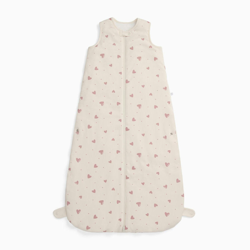 Hearts Ribbed Front Opening Sleep Sack 1.5 TOG
