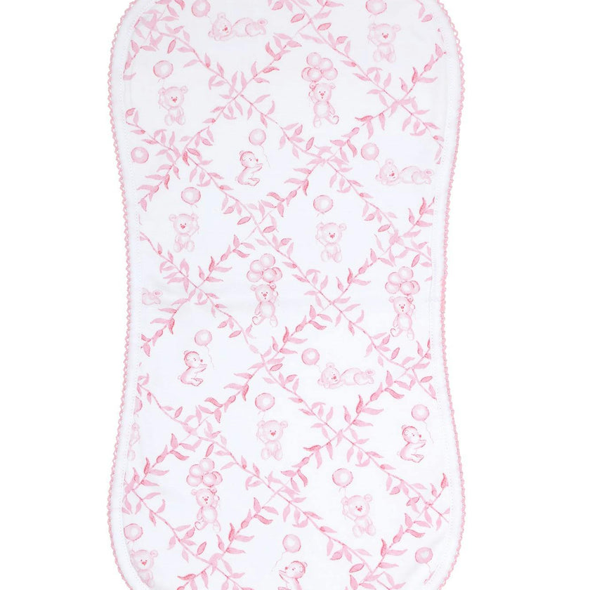 Pink Bears Trellace Burp Cloth