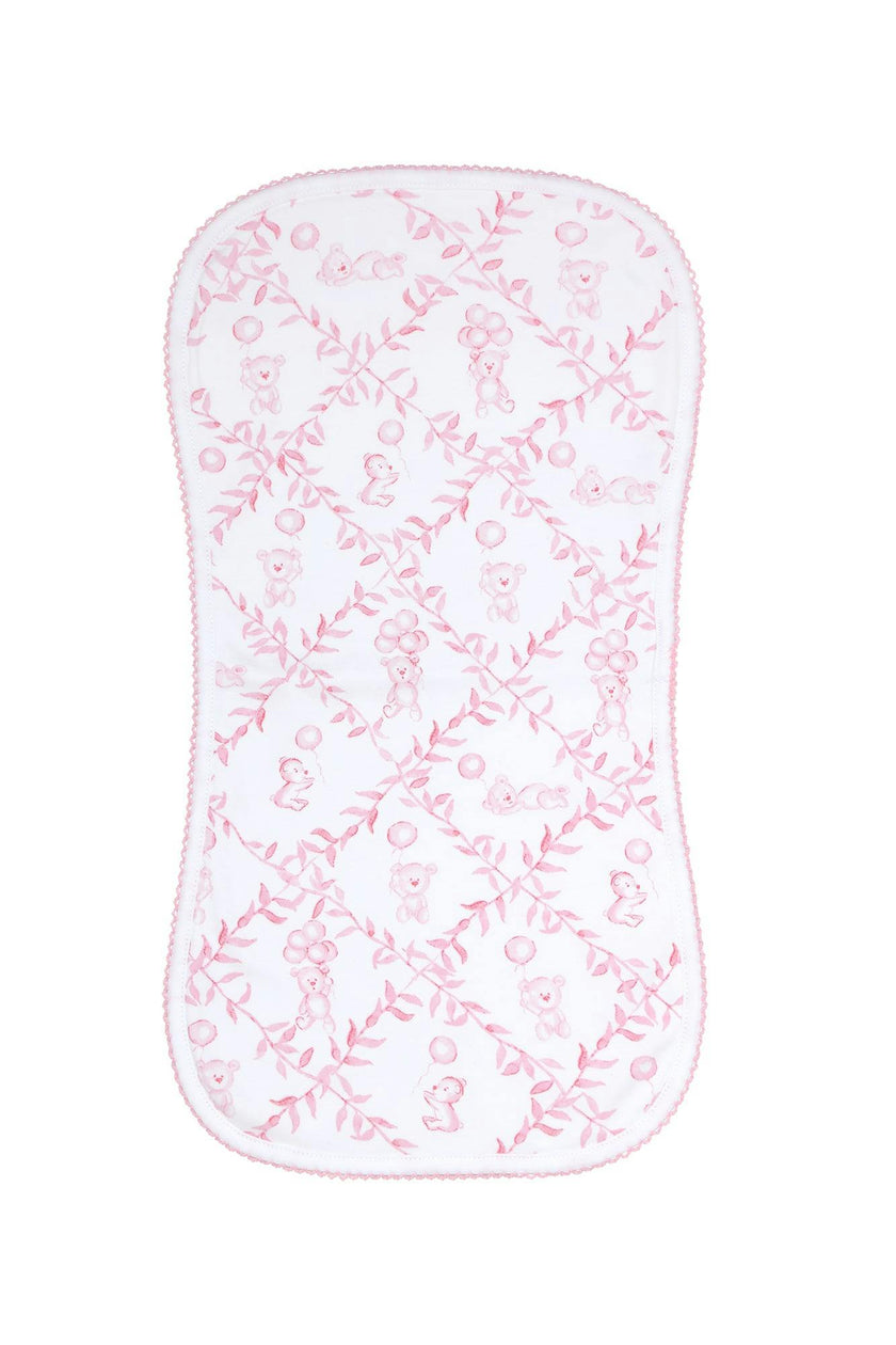 Pink Bears Trellace Burp Cloth