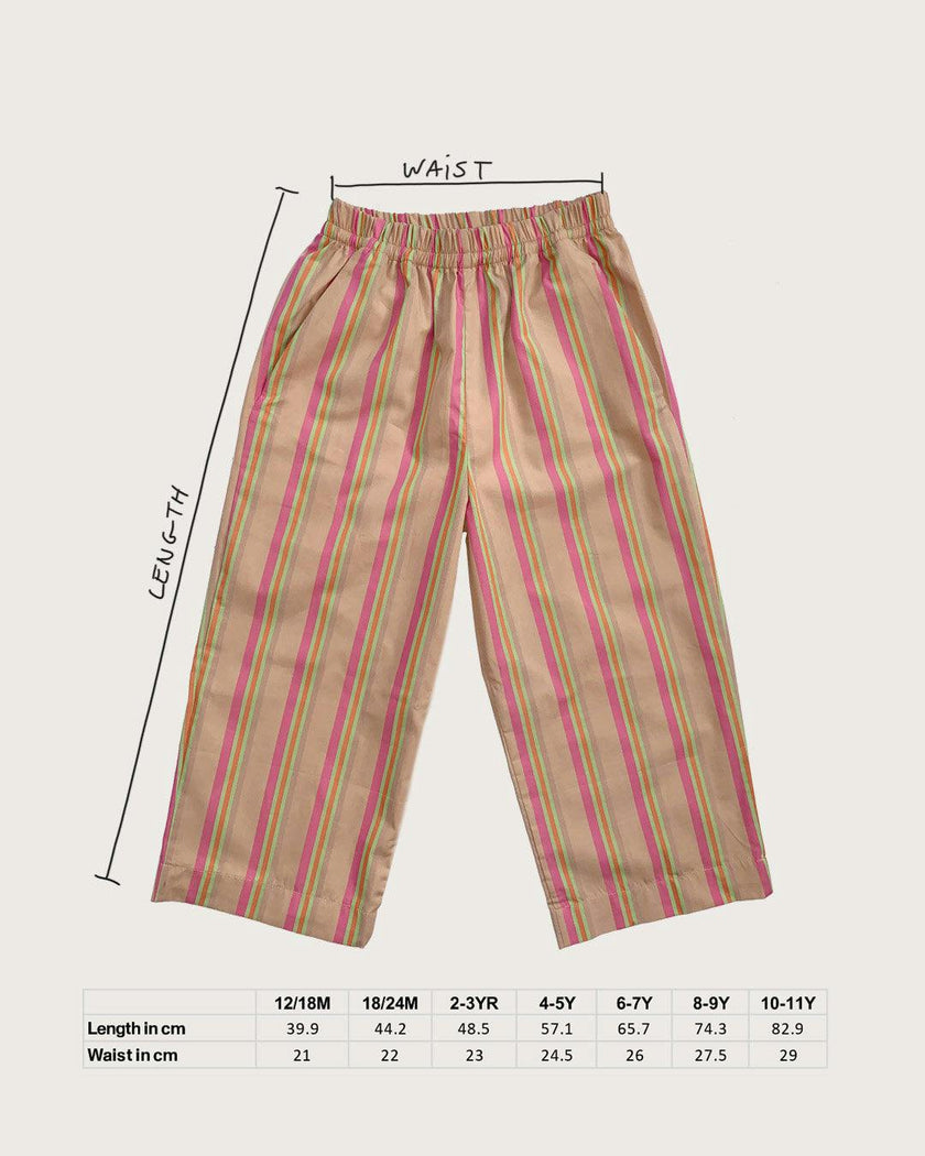 Ever Candy Stripe Wide Cotton Trousers