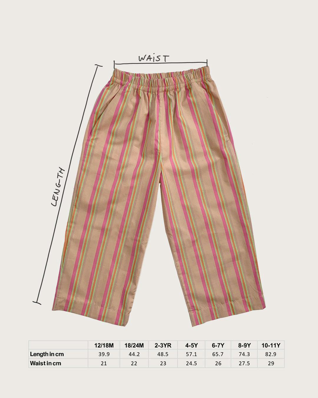 Ever Candy Stripe Wide Cotton Trousers